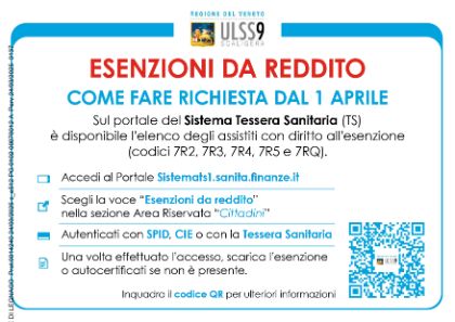Avviso ULSS 9 Scaligera. Esenzione del ticket per condizione economica Avviso ULSS 9 Scaligera. Esenzione del ticket per condizione economica