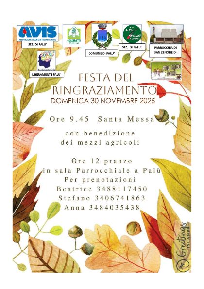 FESTA DEL RINGRAZIAMENTO 2025