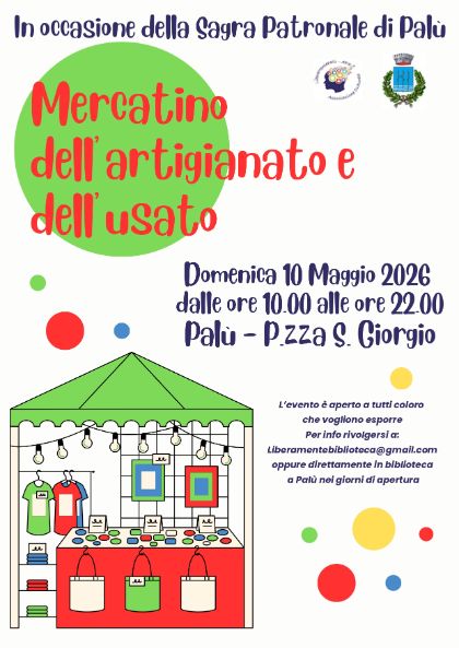 Mercatino antiquariato 10 maggio 2026 a Palù 