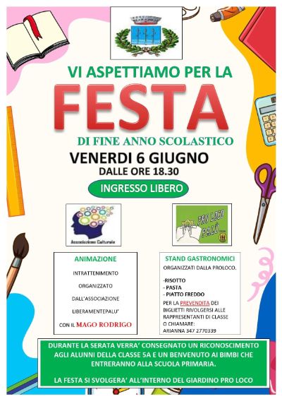 festa fine anno scolastico 6 giugno 2025